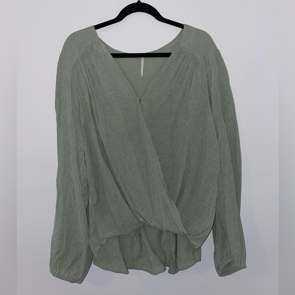 Free People Sage Green Top